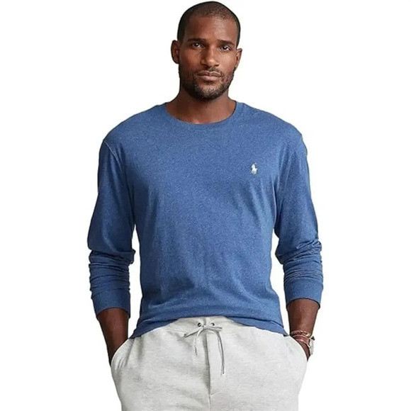 Polo Ralph Lauren Blue Logo Embroidered Pullover Shirt Size Large - Picture 1 of 7